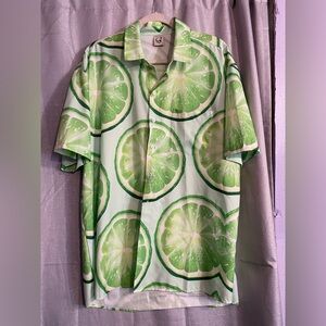 Hardaddy button up Vibrant Lime Print Men's Casual Shirt